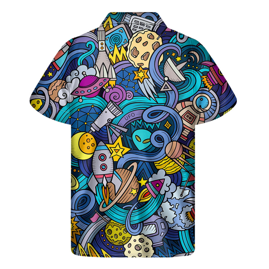 Vibrant Hawaiian Galaxy Print Short Sleeve Shirt - 2