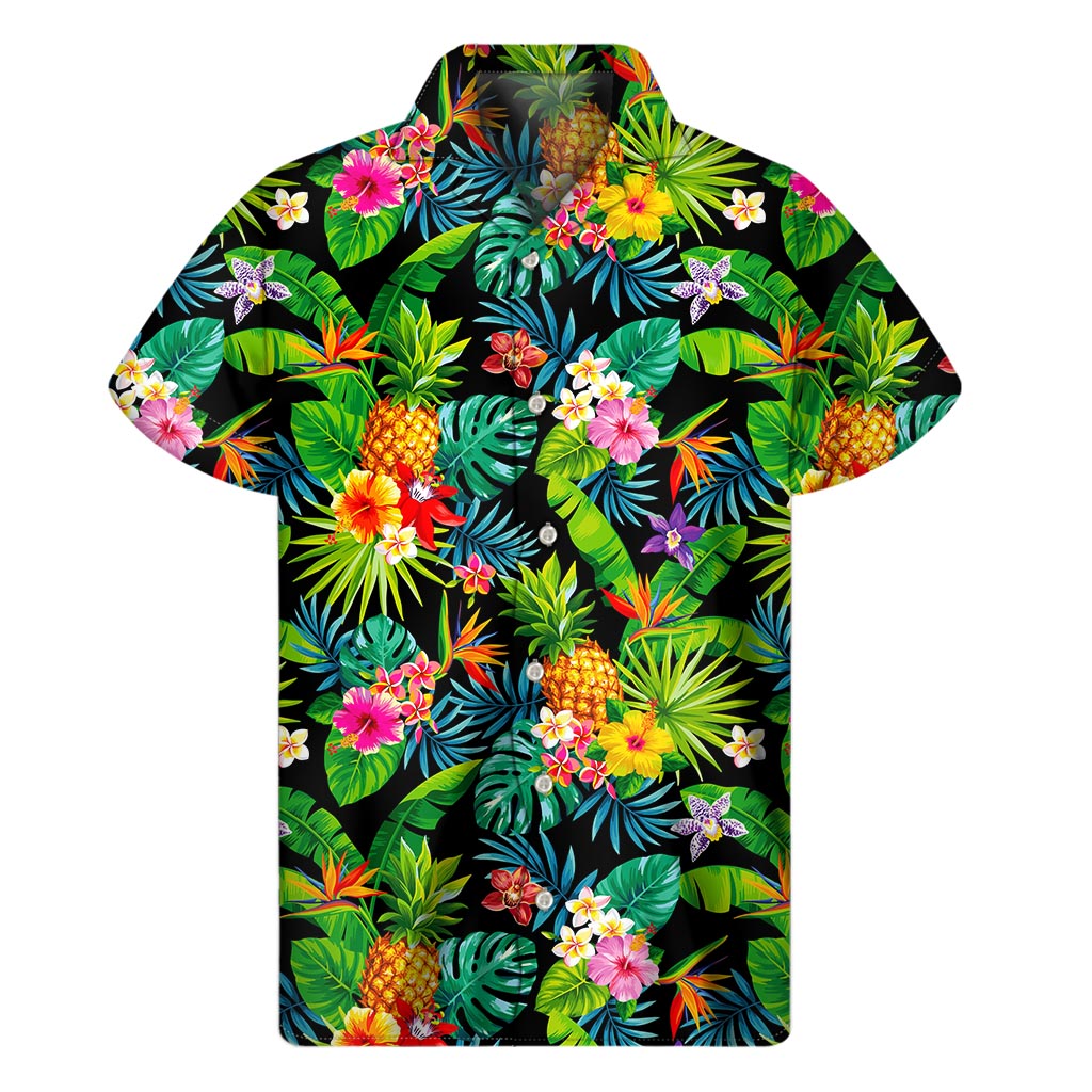 Island Vibes: Aloha Hawaiian Tropical Pattern Print Men's Short Sleeve Shirt - 1