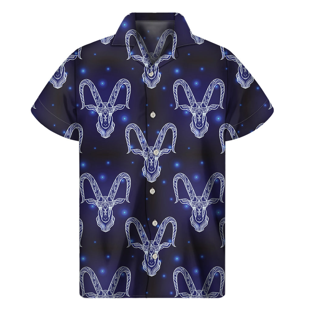 Island Vibes: Men's Hawaiian Capricorn Sign Short Sleeve Shirt - 1