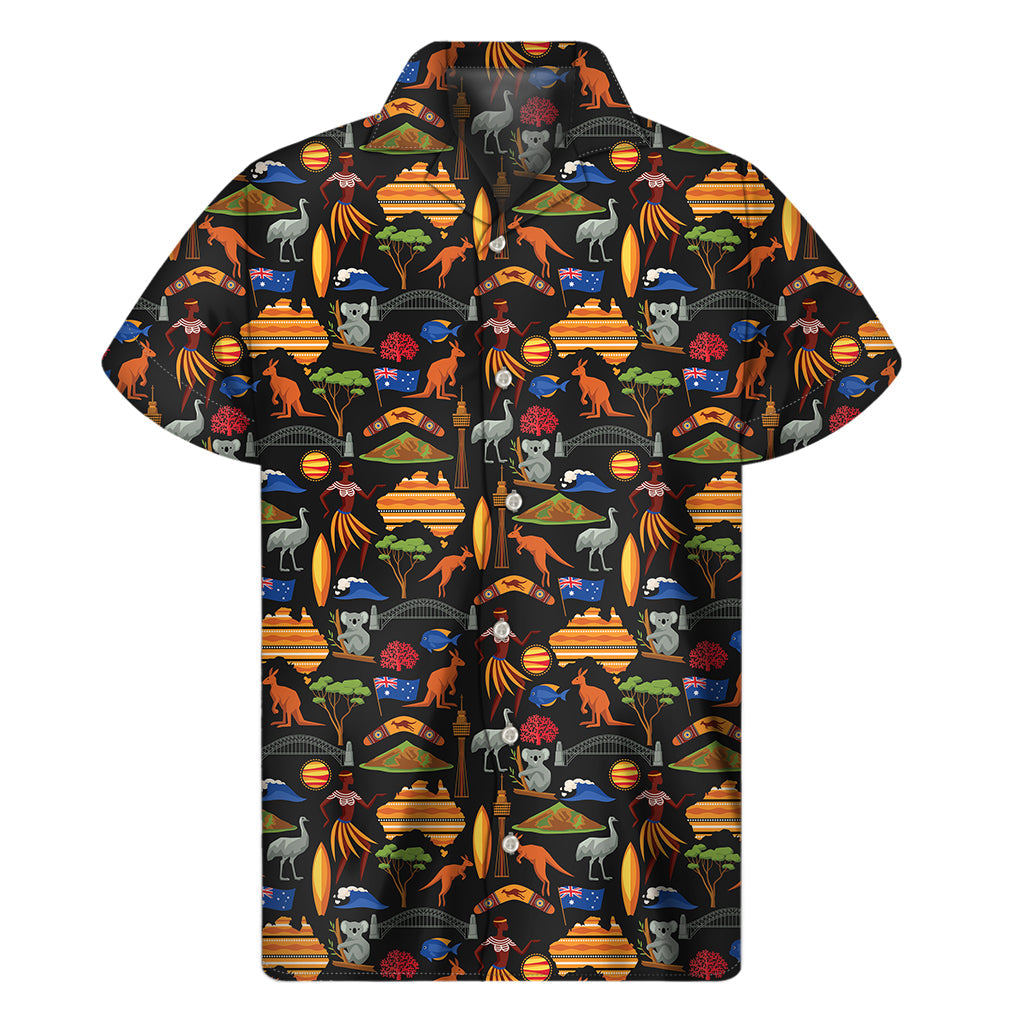 Island Paradise: Hawaiian Symbols Pattern Short Sleeve Shirt - 1