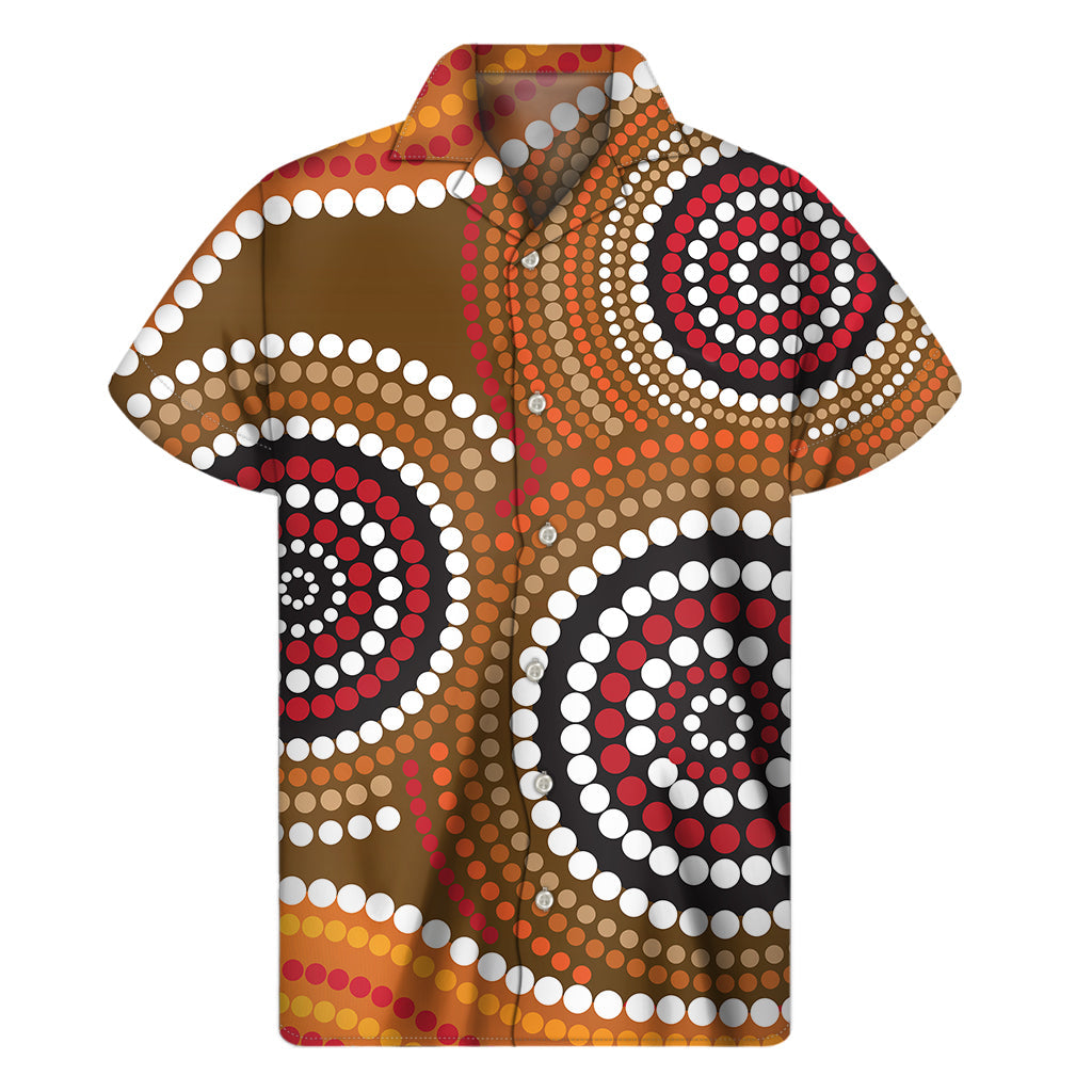 Island Style: Hawaiian Short Sleeve Shirt with Aboriginal Dot Print - 1