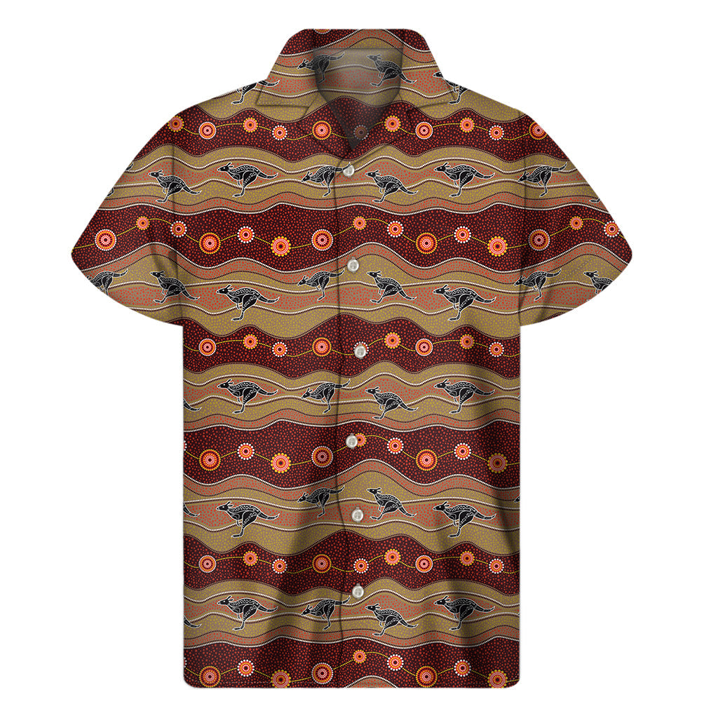 Hawaiian Kangaroo Print Short Sleeve Shirt - 1