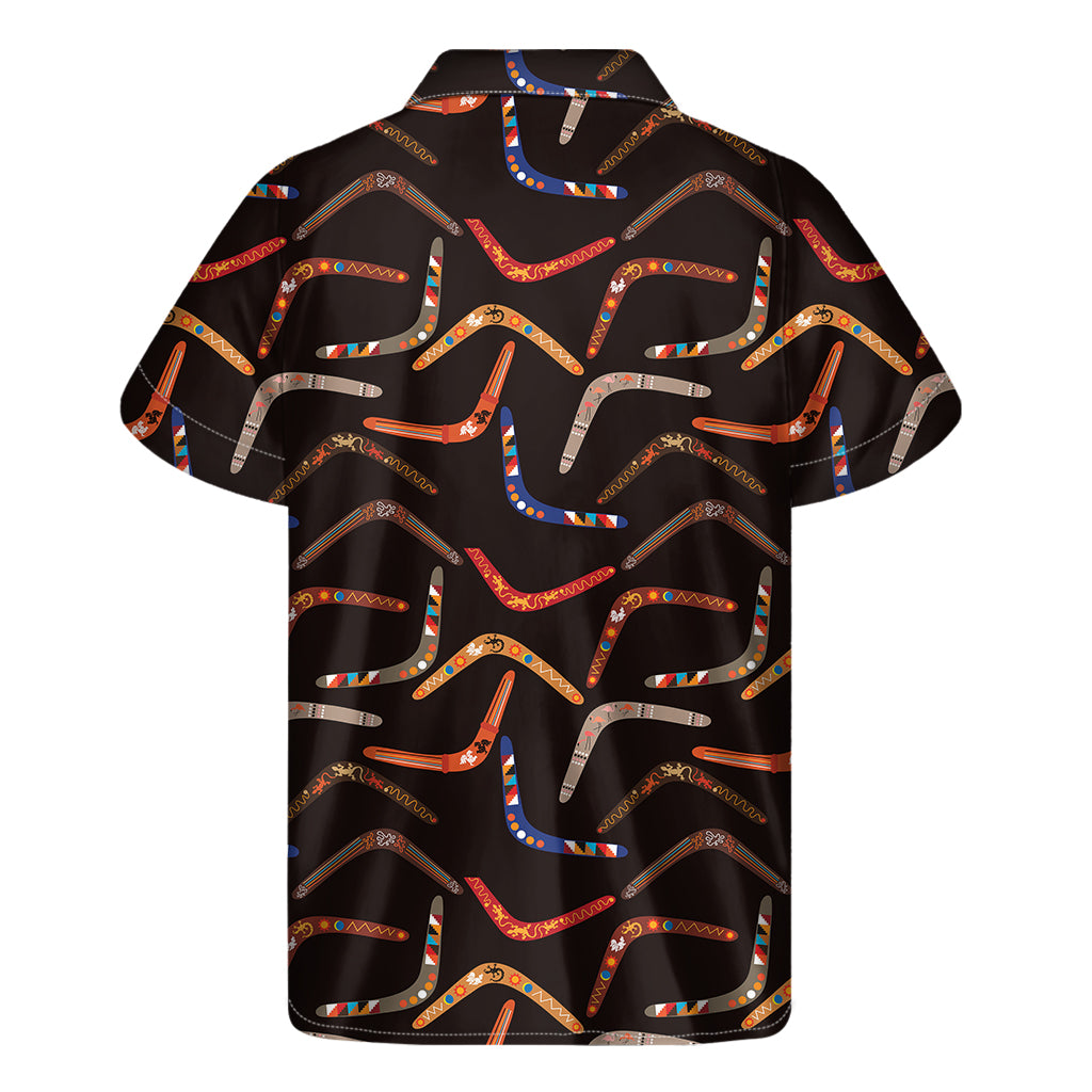 Boomerang Aloha: Men's Hawaiian Short Sleeve Shirt Inspired by Australian Patterns - 2