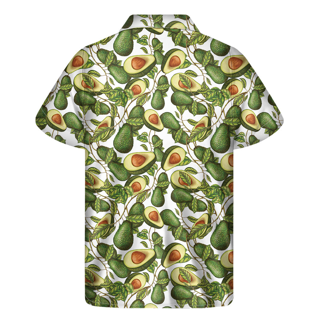 Tropical Paradise: Avocado Print Hawaiian Short Sleeve Shirt - 2
