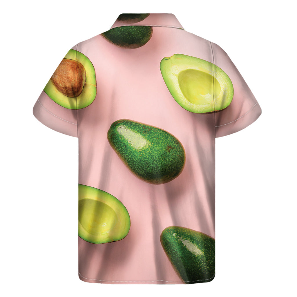 Avocado Aloha: Men's Hawaiian Short Sleeve Shirt with Cut-In-Half Pattern - 2
