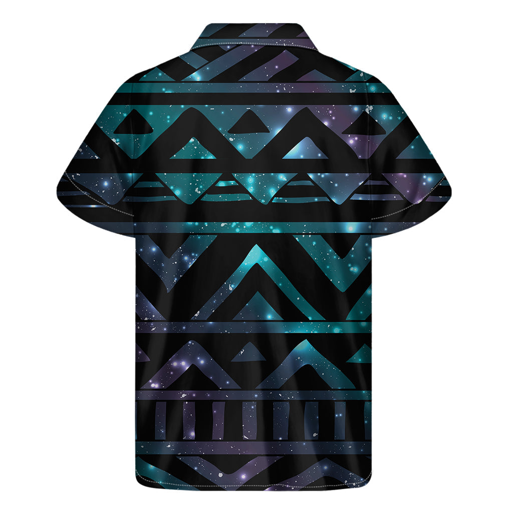 Hawaiian Galaxy Aztec Tribal Print Short Sleeve Shirt - 2