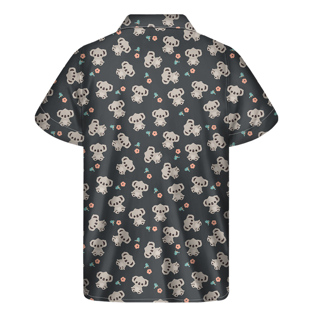 Baby Koala and Floral Pattern Hawaiian Short Sleeve Shirt - 2
