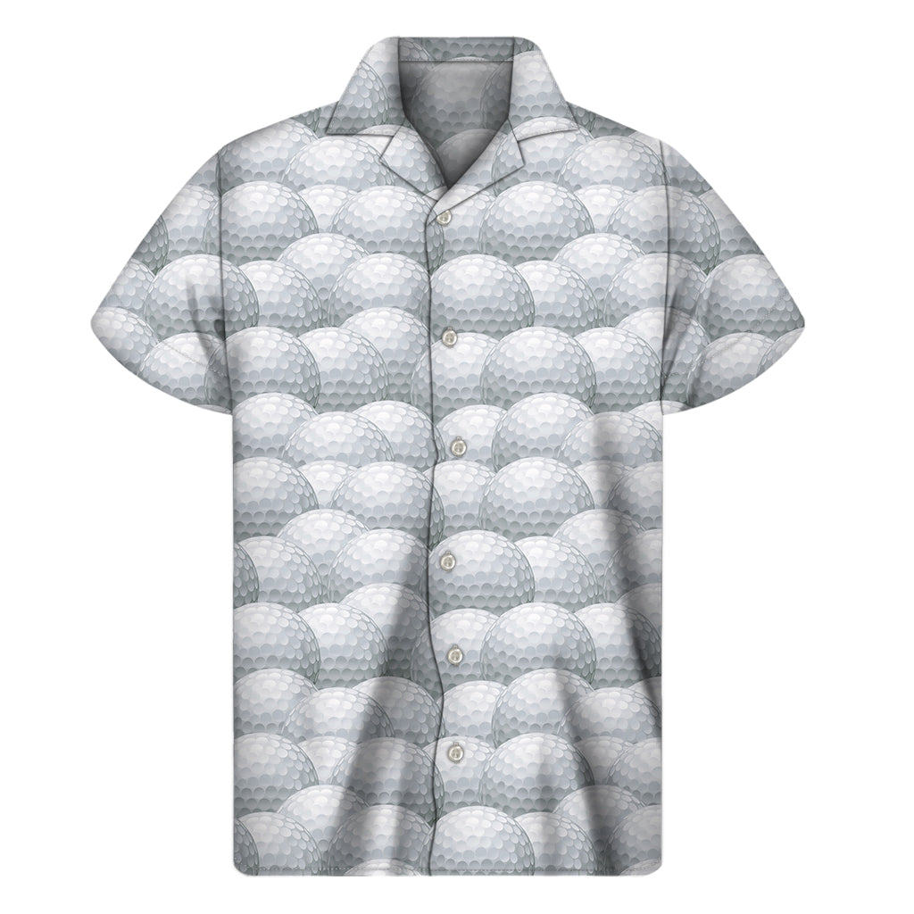 Tee Off in Style: Big Golf Ball Pattern Hawaiian Short Sleeve Shirt - 1