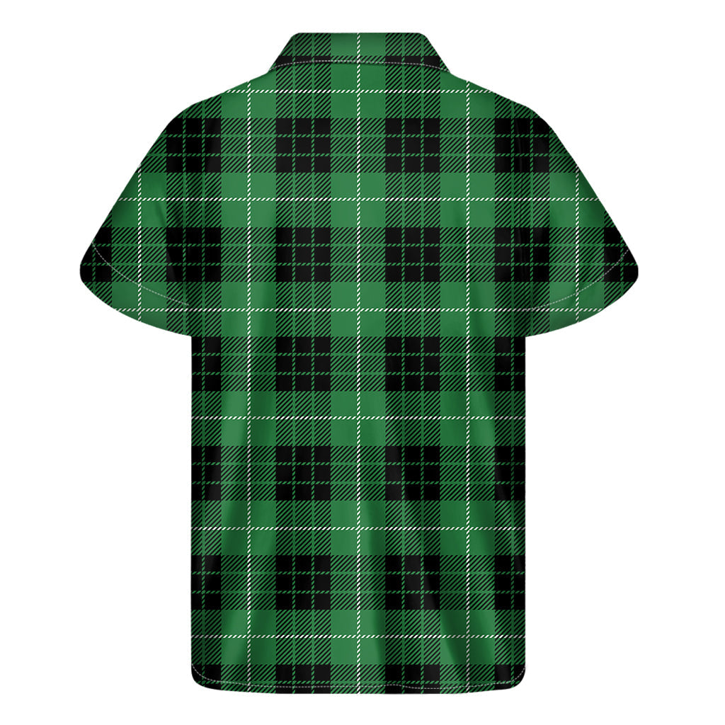 Tropical Vibes: Black and Green Hawaiian Short Sleeve Shirt - 2