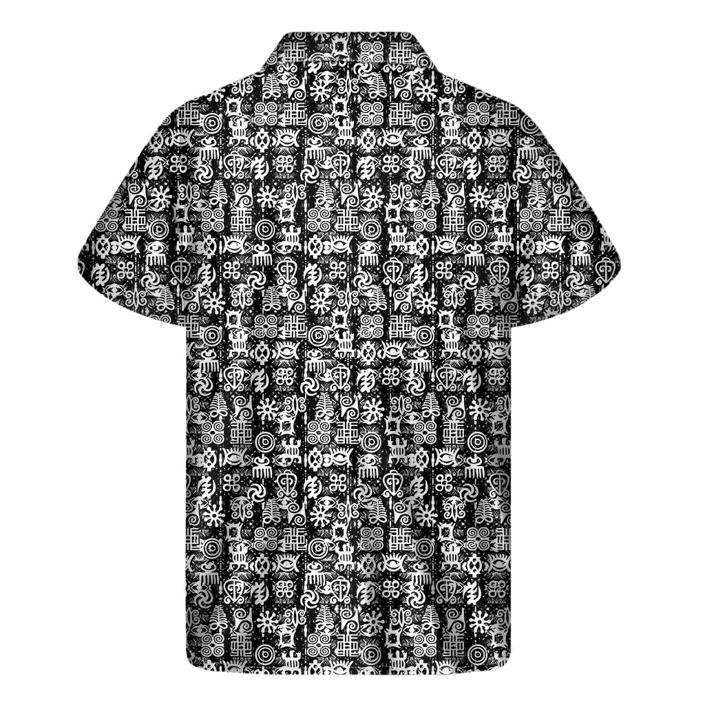 Tropical Vibes: Hawaiian Short Sleeve Shirt with Adinkra Symbols - 2