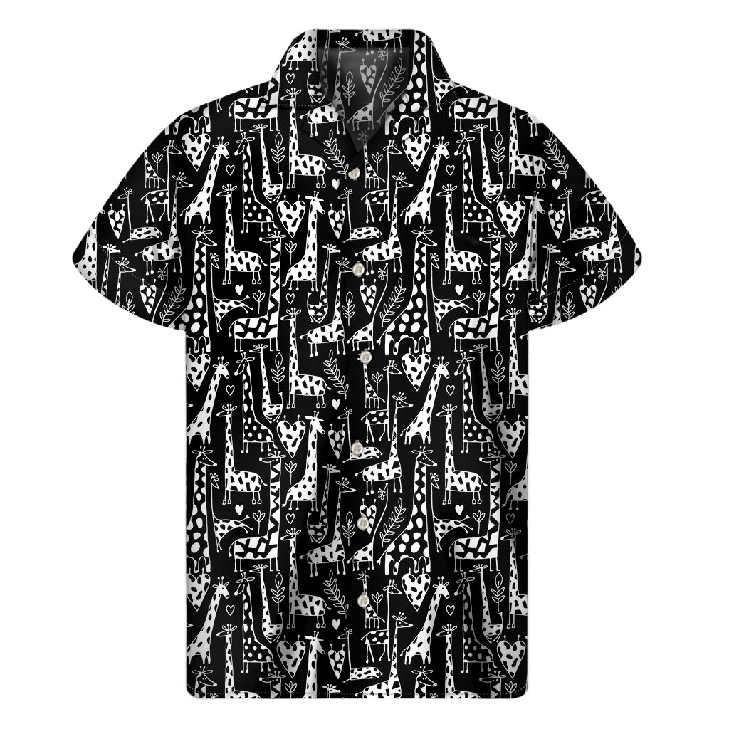 Island Vibes: Hawaiian Giraffe Print Short Sleeve Shirt - 1