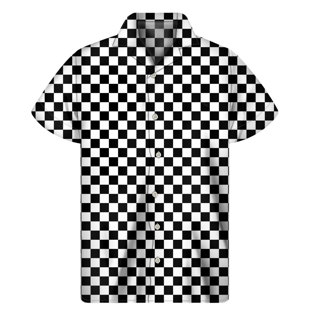 Checkerboard Aloha: Men's Hawaiian Short Sleeve Shirt - 1