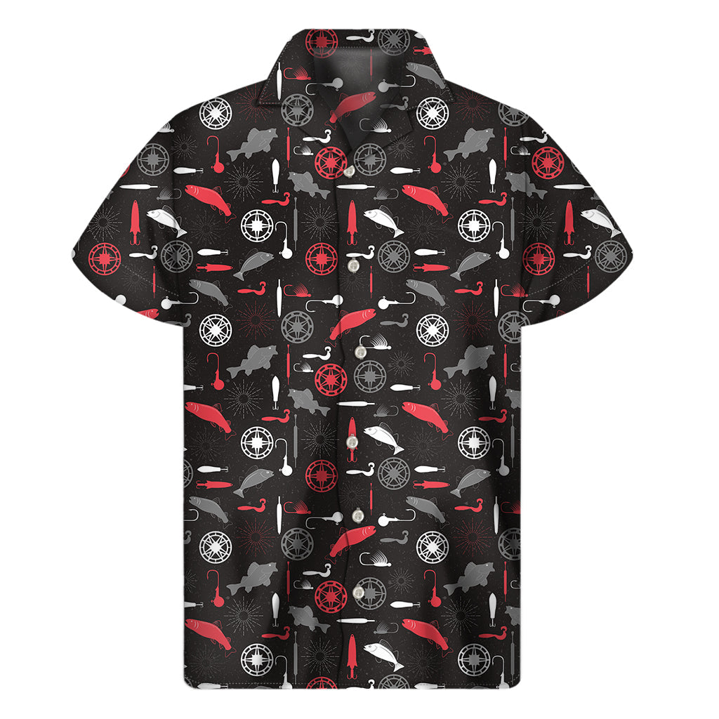Island Vibes: Hawaiian Short Sleeve Shirt in Fishing Theme Print - 1