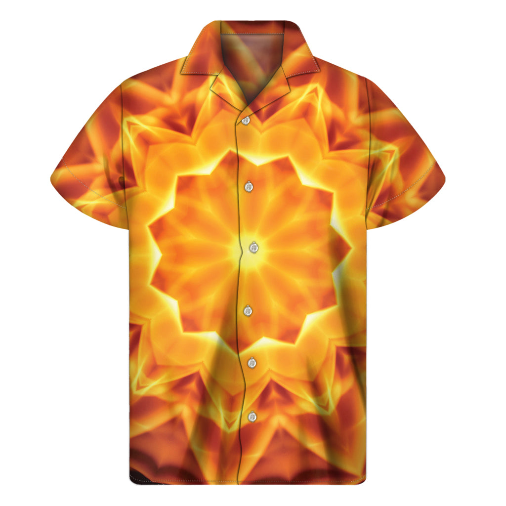 Flame Kaleidoscope Hawaiian Men's Short Sleeve Shirt - 1