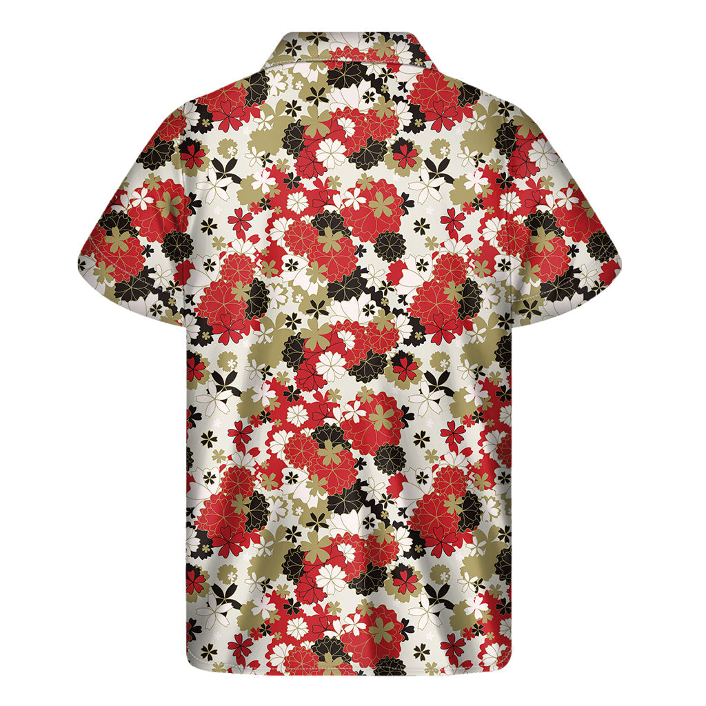 Tropical Vibes: Hawaiian Floral Kimono Pattern Short Sleeve Shirt - 2