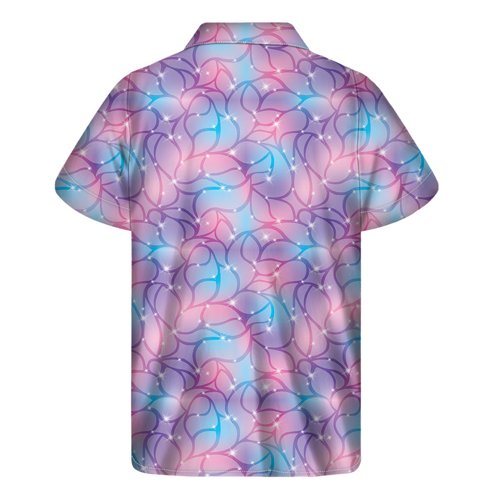Island Vibes: Hawaiian Floral Sparkle Short Sleeve Shirt - 2