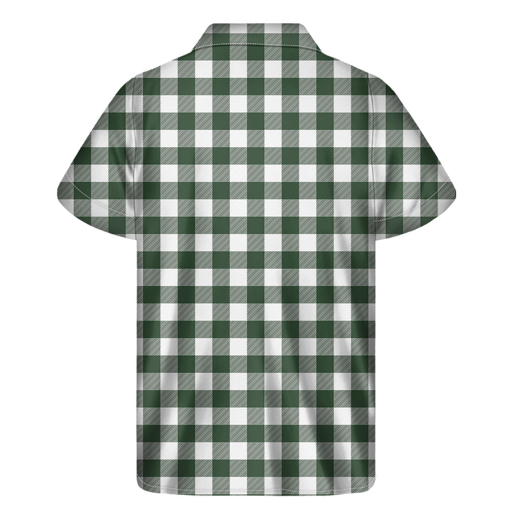 Forest Green Buffalo Check Pattern Hawaiian Short Sleeve Shirt - 2