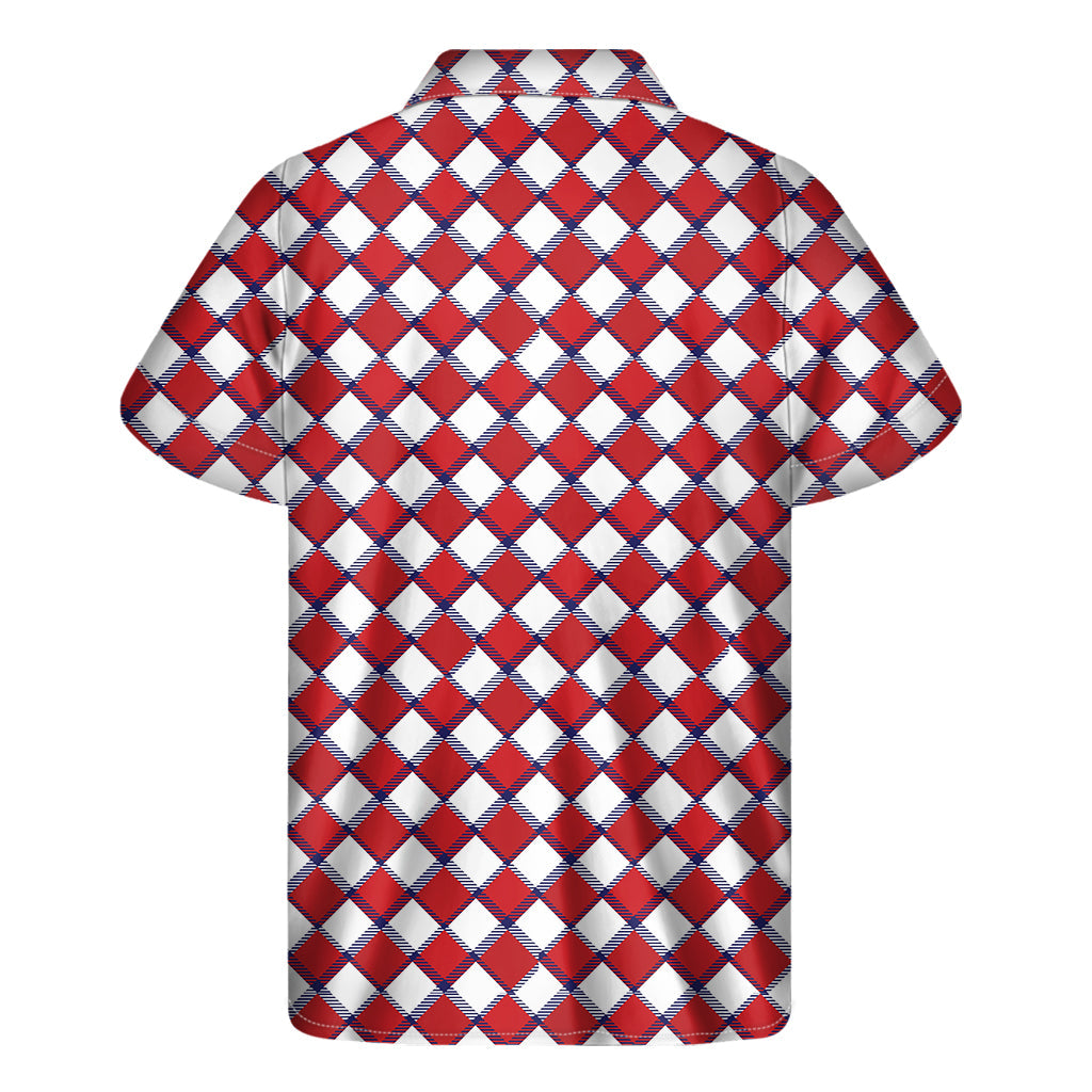Hawaiian Vibes: Men's Short Sleeve Plaid Print Shirt - 2