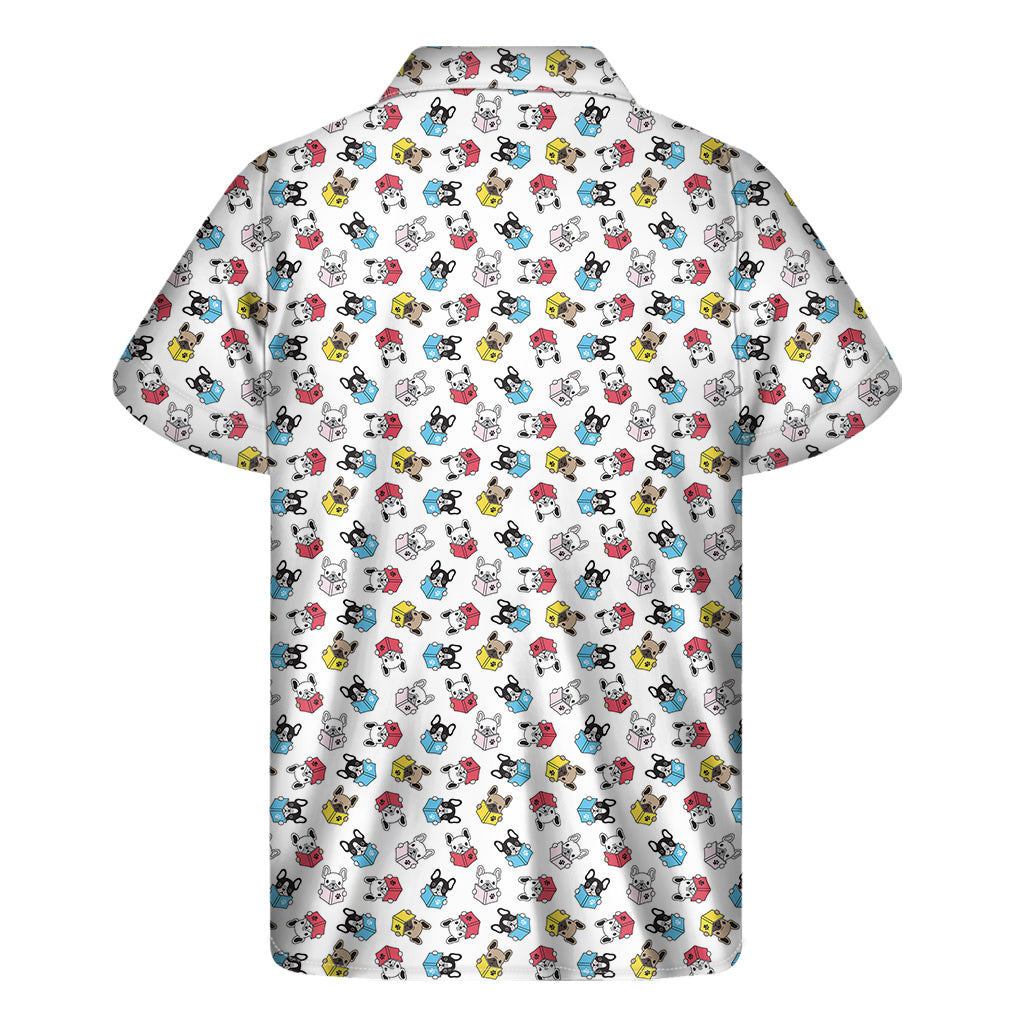 Hawaiian Men's French Bulldog Reading Book Print Short Sleeve Shirt - 2