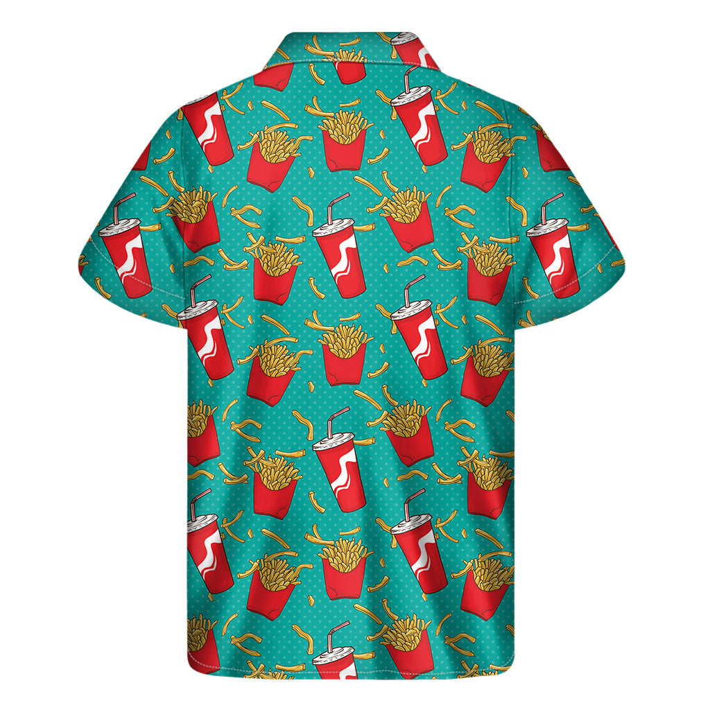Tropical Delight: French Fries and Cola Hawaiian Short Sleeve Shirt - 2
