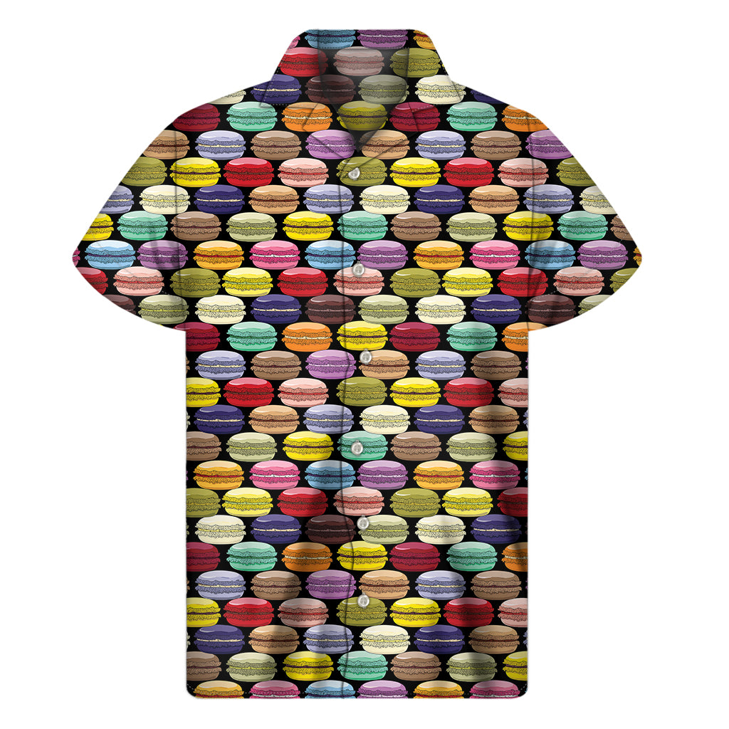 Tropical Bliss: Hawaiian Macarons Print Short Sleeve Shirt - 1