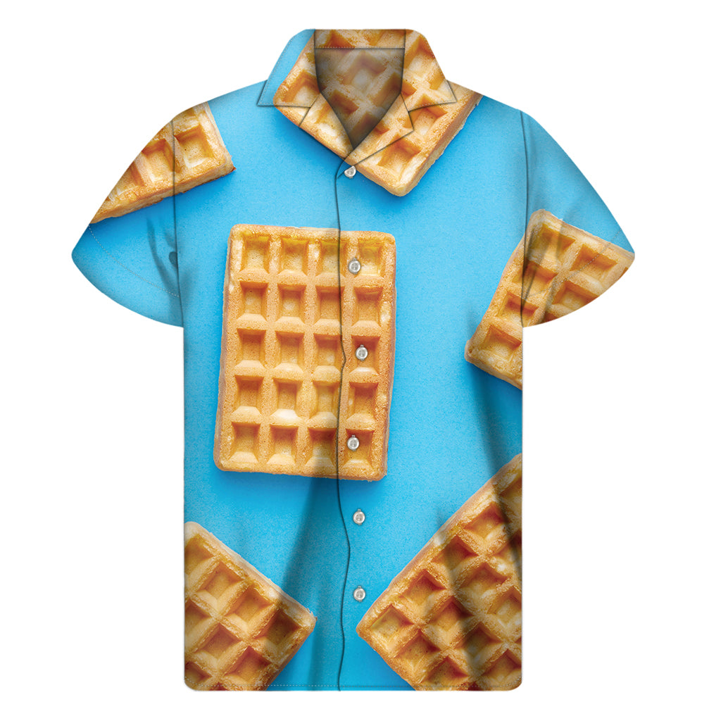 Waffle Delight: Hawaiian Style Short Sleeve Shirt - 1
