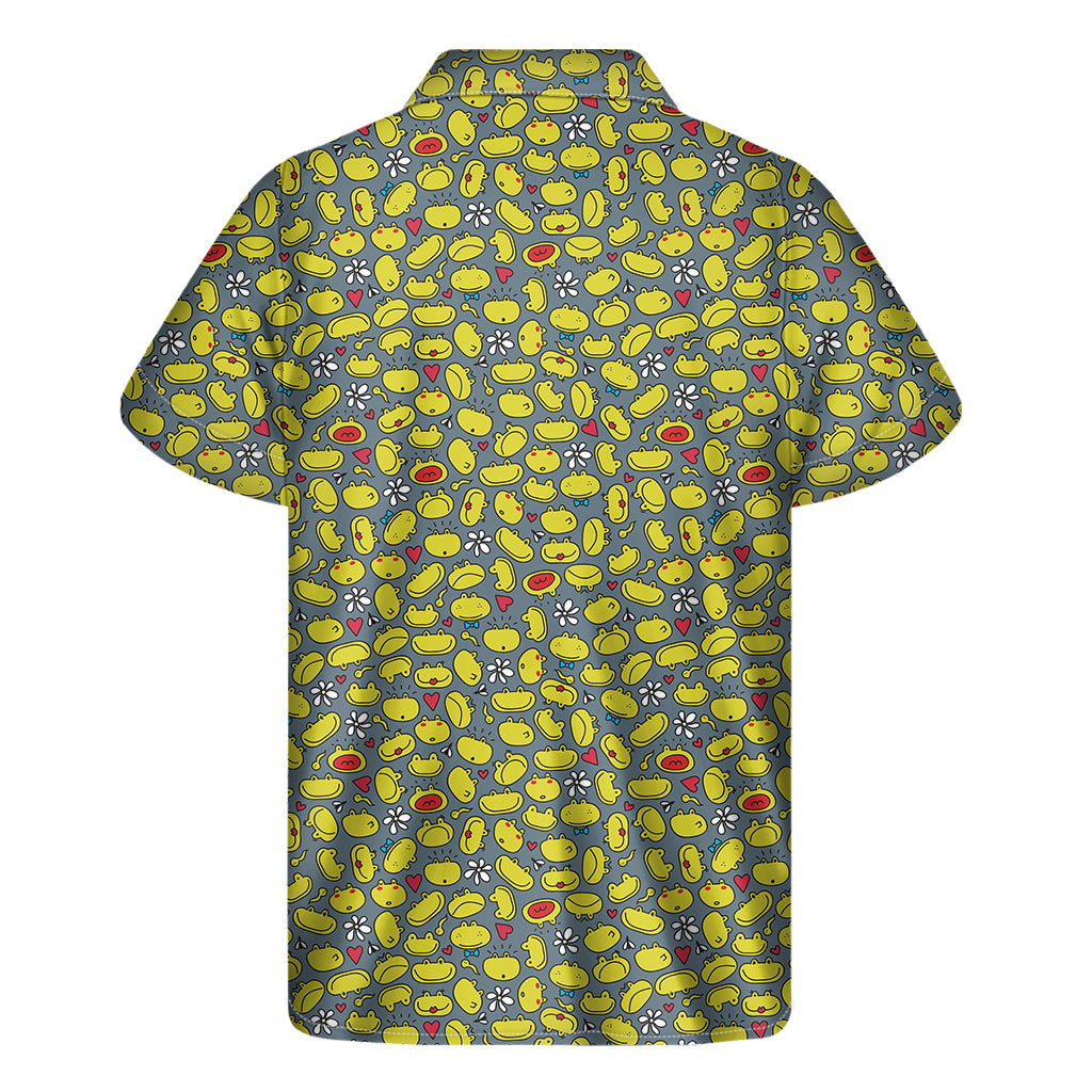 Frog Faces Pattern Hawaiian Short Sleeve Shirt - 2