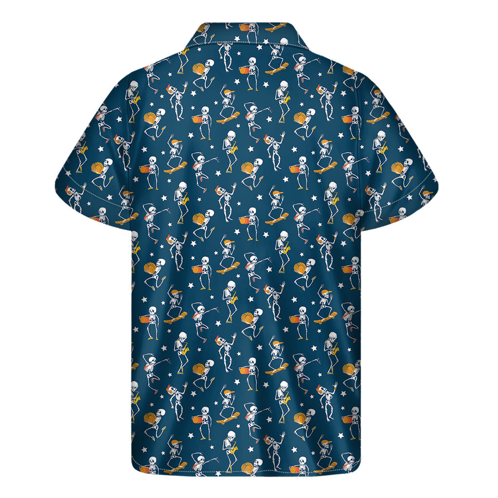 Island Vibes: Men's Hawaiian Skeleton Party Short Sleeve Shirt - 2