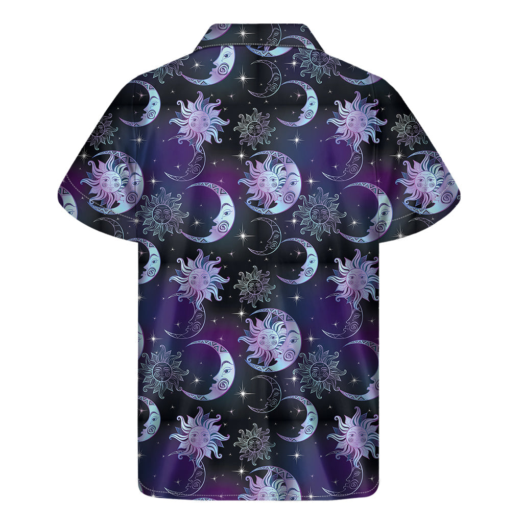 Galaxy Celestial Sun and Moon Hawaiian Short Sleeve Shirt - 2