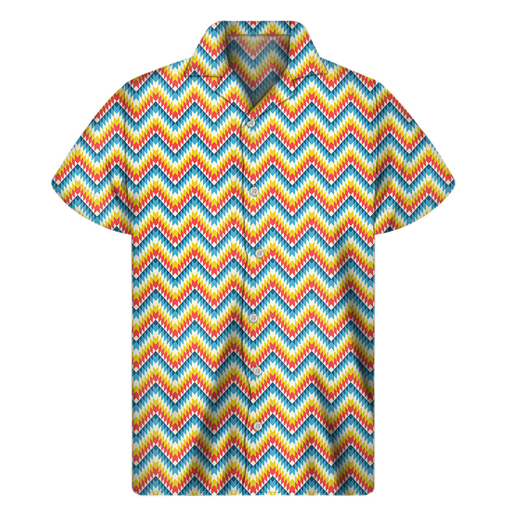 Geometric Hawaiian Aloha Shirt for Men - 1