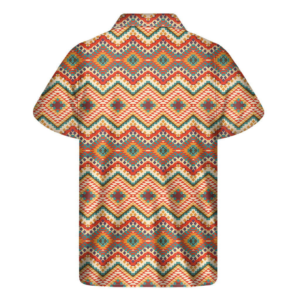 Geometric Navajo Pattern Hawaiian Short Sleeve Shirt - 2