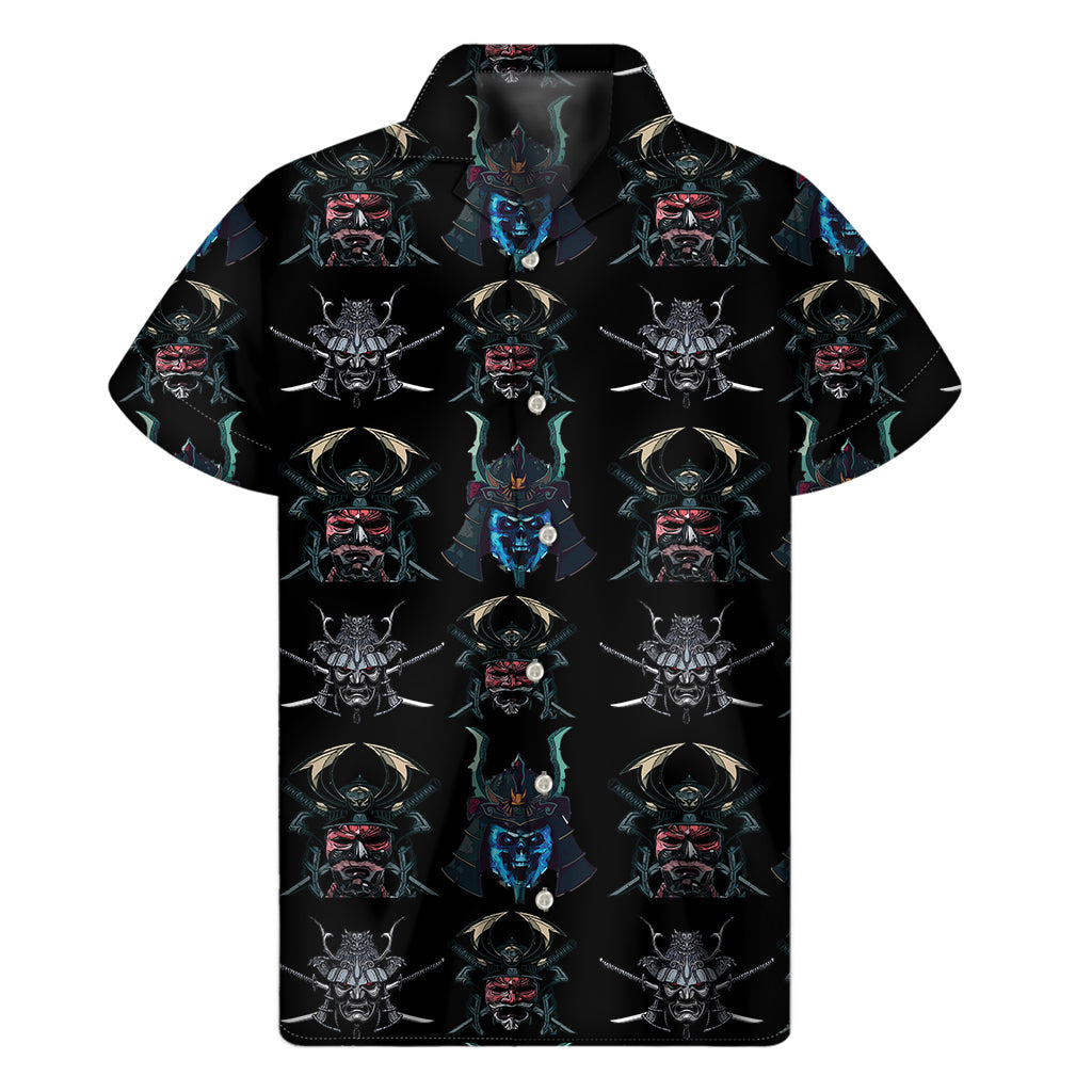 Ghost Samurai Mask Hawaiian Style Short Sleeve Shirt - 1