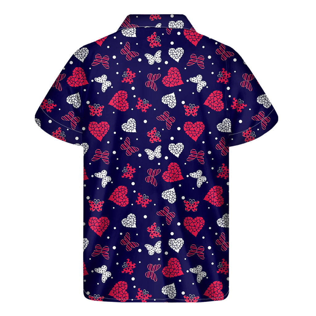 Tropical Vibes: Hawaiian Heart and Butterfly Pattern Shirt - 2