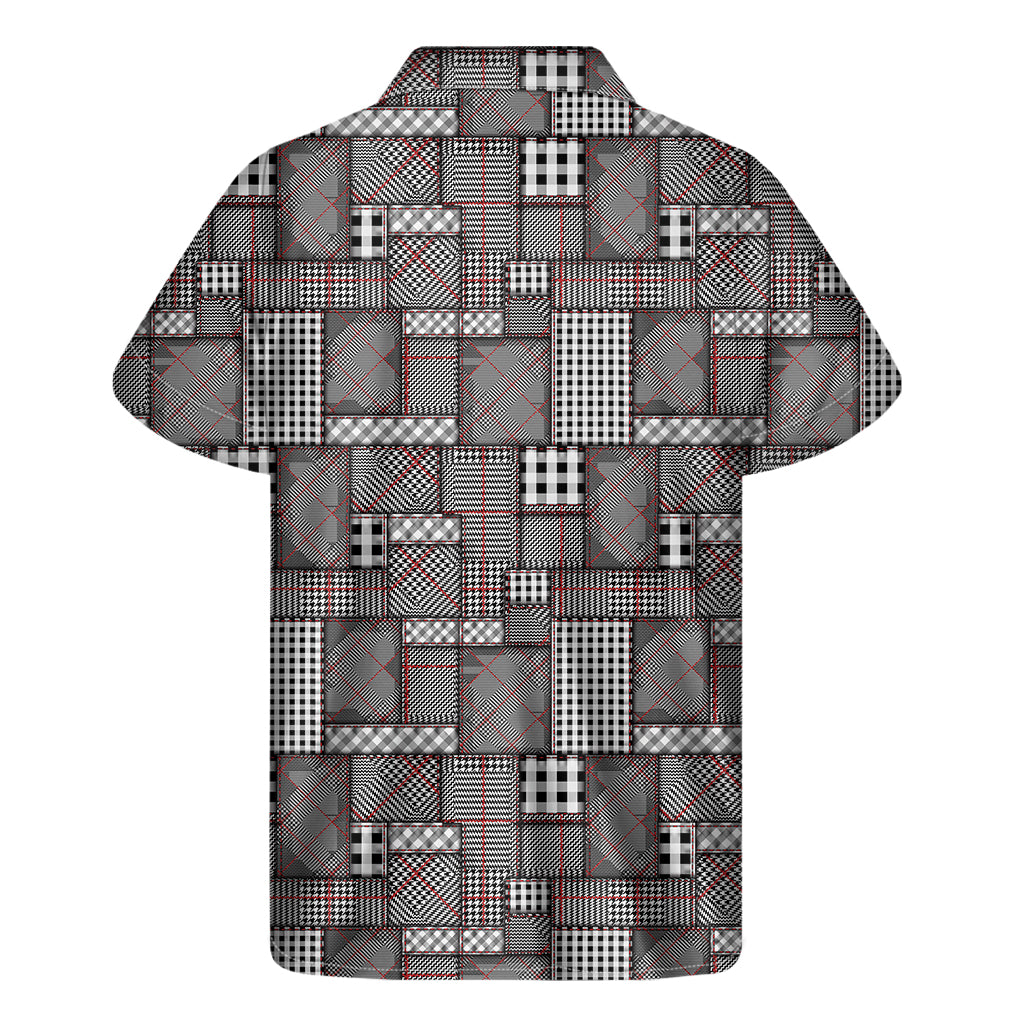 Glen Plaid Patchwork Hawaiian Short Sleeve Shirt - 2
