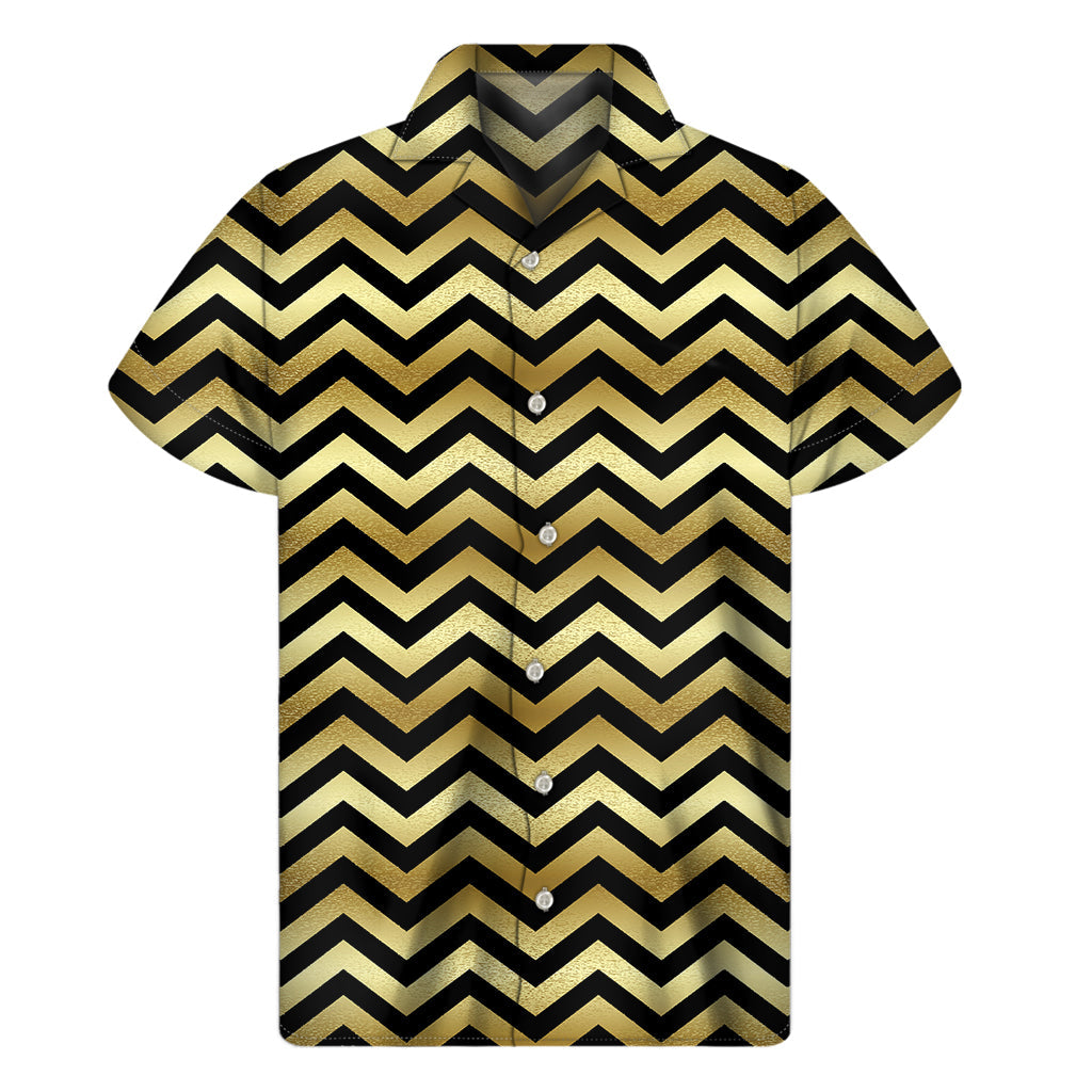 Golden Chevron Hawaiian Short Sleeve Shirt - 1