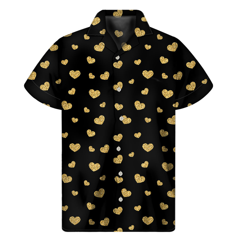 Golden Heart Hawaiian Print Short Sleeve Shirt - 1