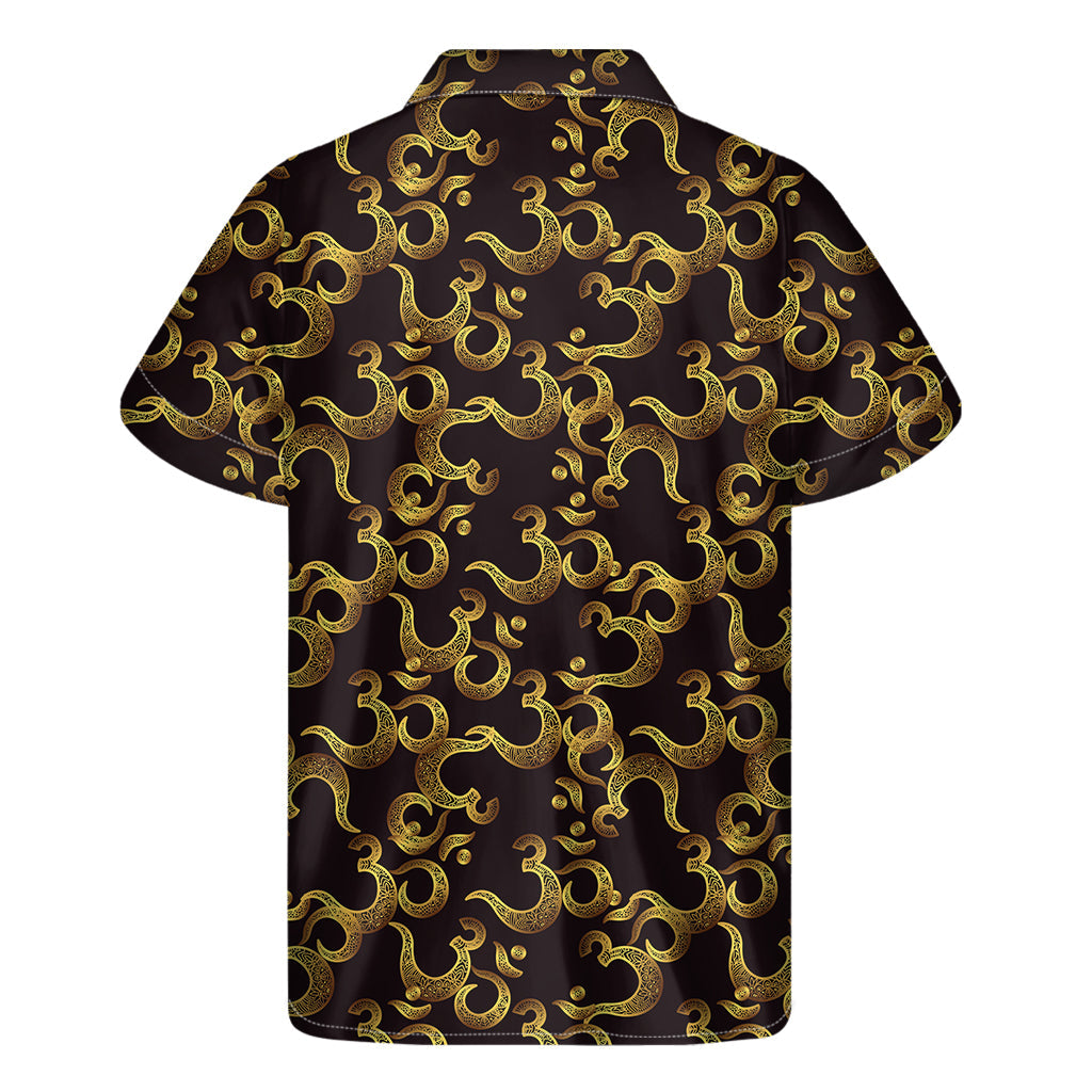 Golden Om: A Hawaiian Short Sleeve Shirt with Island Charm - 2