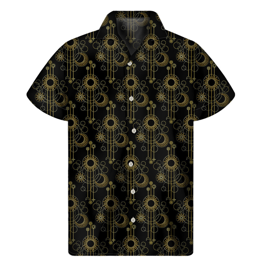 Gold Sun and Moon Hawaiian Aloha Shirt - 1