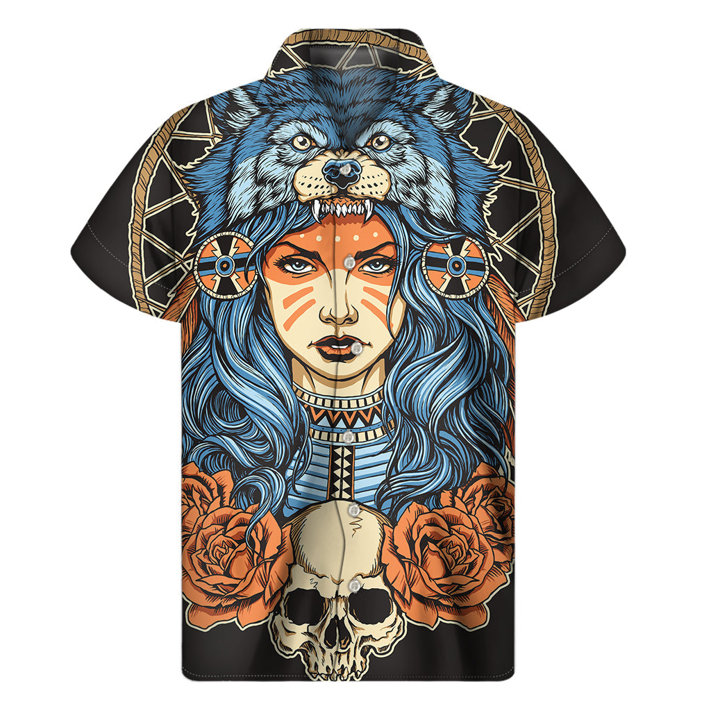 Hawaiian Wolf Spirit Men's Short Sleeve Shirt - 1
