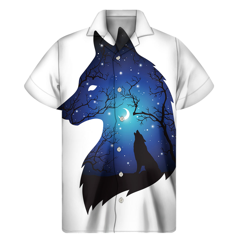 Night Forest Wolf Spirit Hawaiian Short Sleeve Shirt - 1