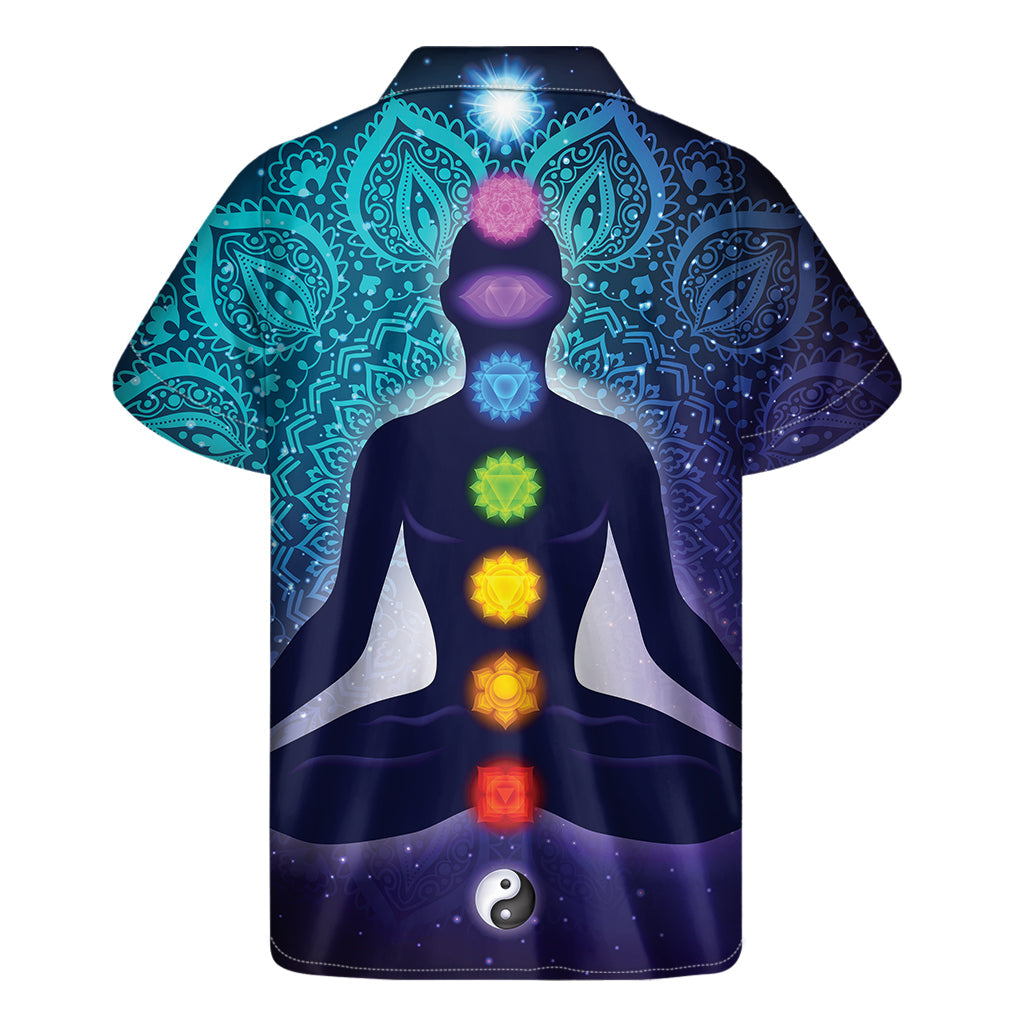 Nine Chakras Aura Print Hawaiian Short Sleeve Shirt - 2