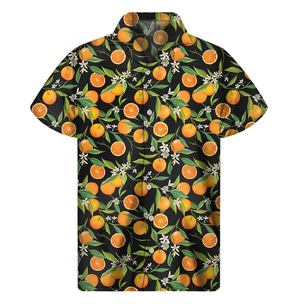 Tropical Delight: Men's Orange Fruit Pattern Hawaiian Shirt - 1