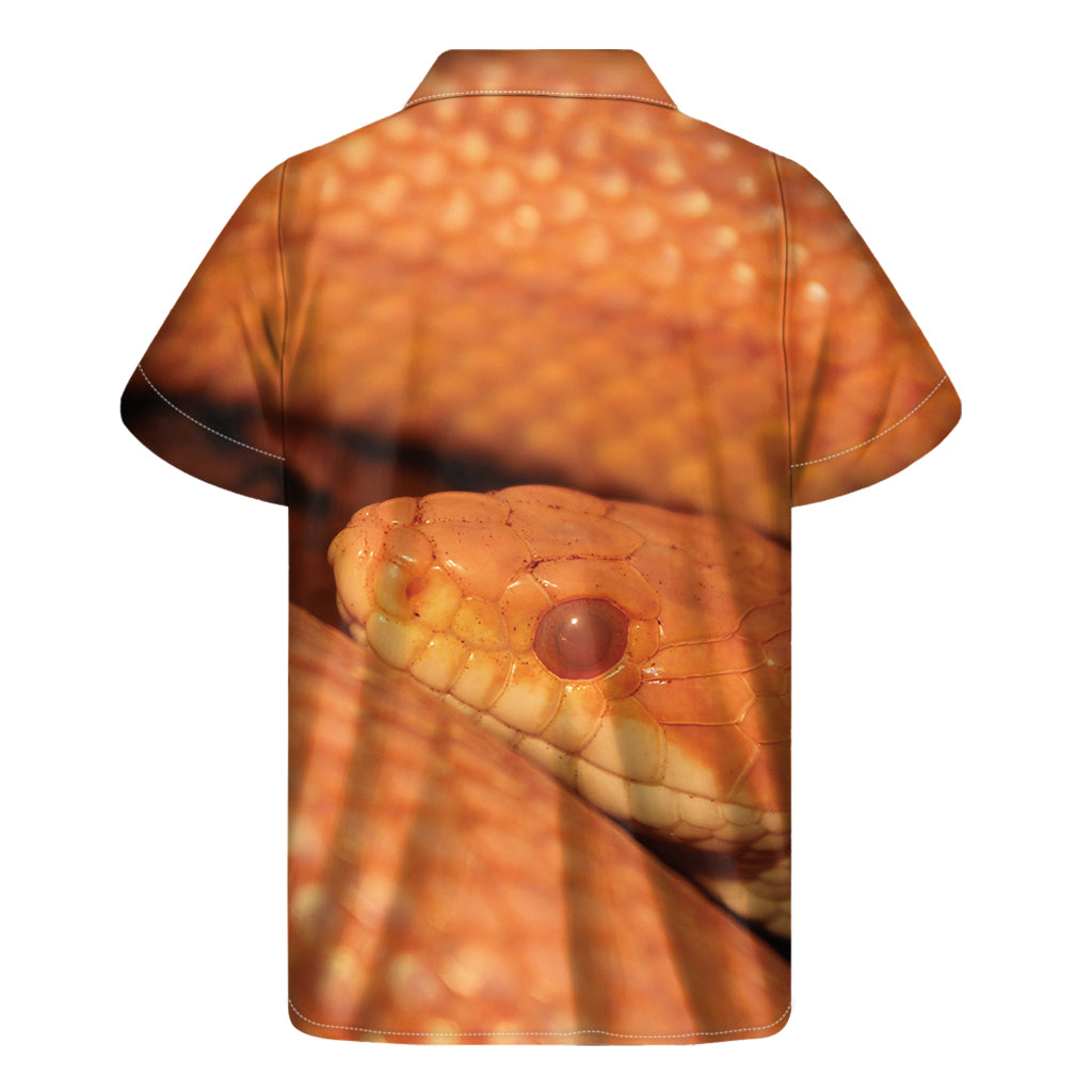 Orange Snake Print Hawaiian Short Sleeve Shirt - 2