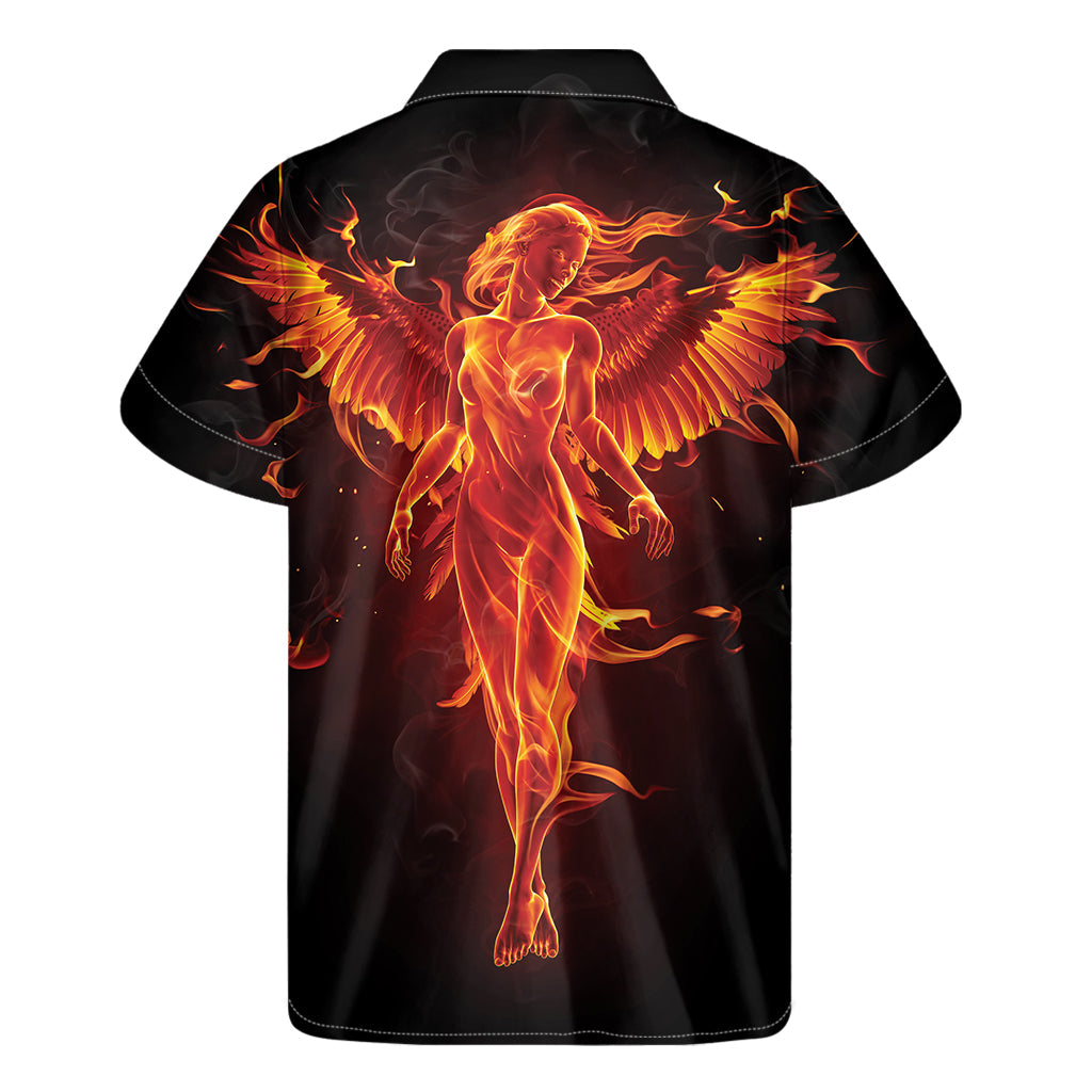 Phoenix Angel Print Hawaiian Short Sleeve Shirt - 2