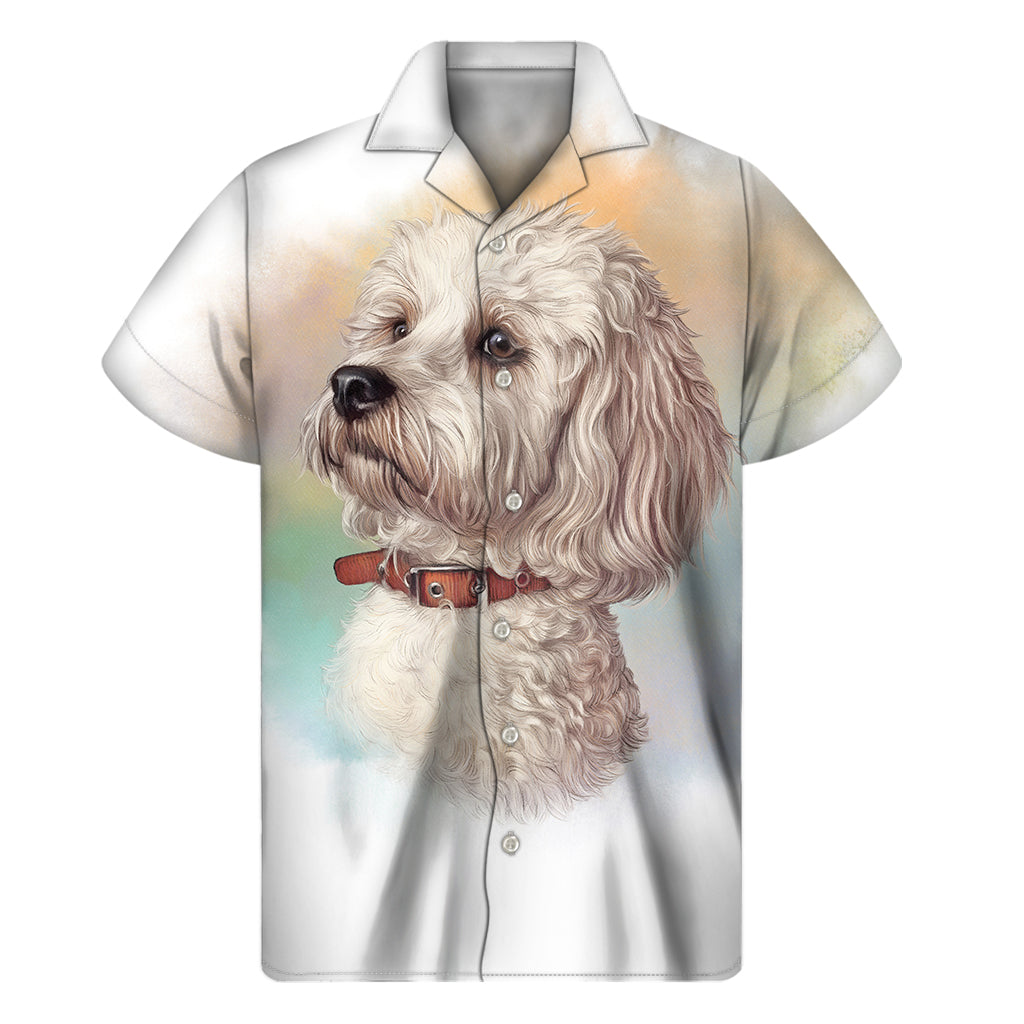 Poodle Portrait Print Hawaiian Short Sleeve Shirt - 1