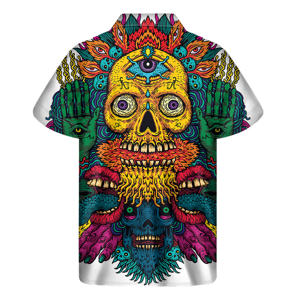 Psychedelic Skull Hawaiian Vibes Short Sleeve Shirt - 2