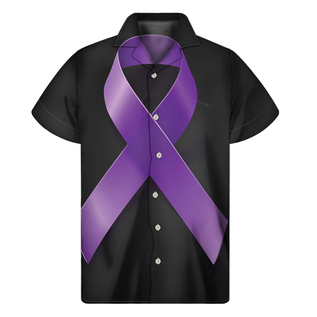 Purple Cancer Awareness Hawaiian Short Sleeve Shirt - 1