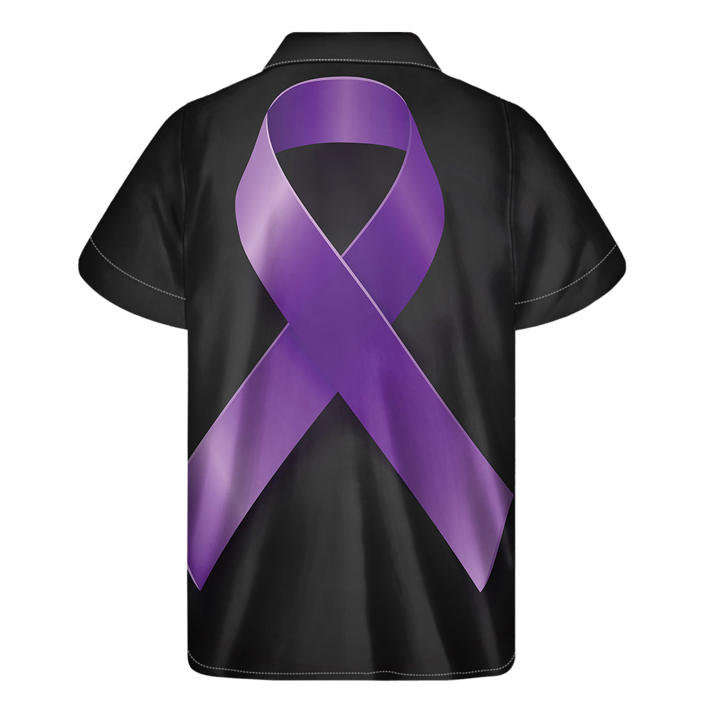 Purple Cancer Awareness Hawaiian Short Sleeve Shirt - 2