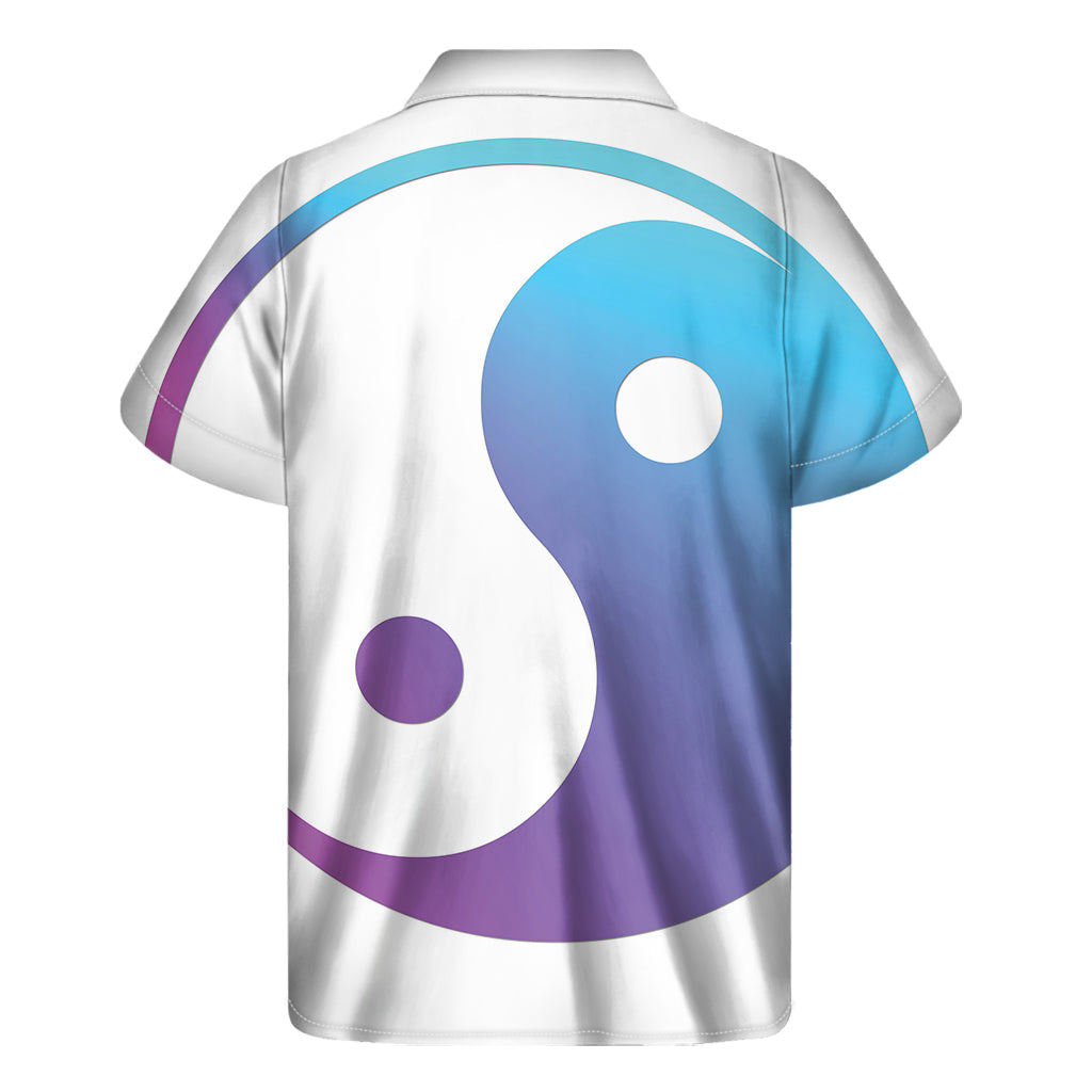 Purple and Blue Yin Yang Hawaiian Short Sleeve Shirt - 2