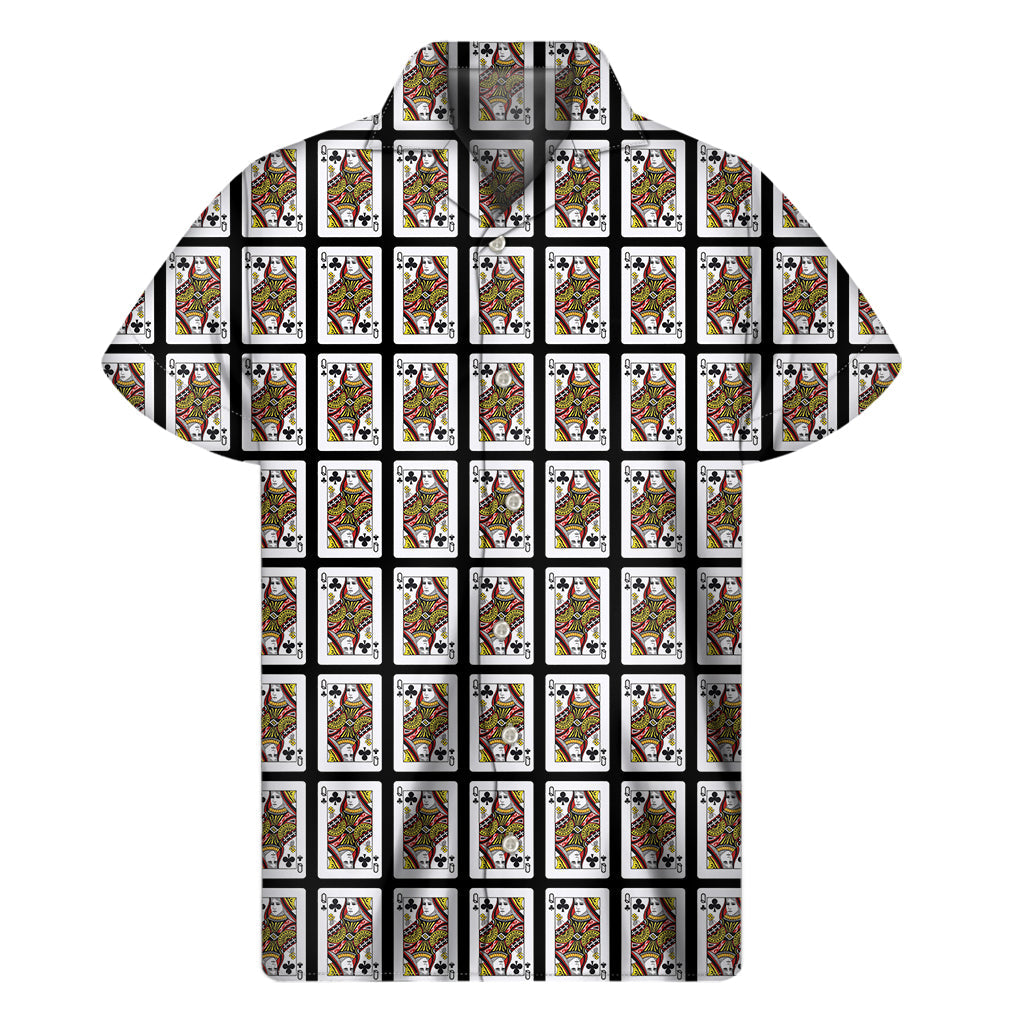 Tropical Vibes: Queen of Clubs Pattern Hawaiian Short Sleeve Shirt - 1